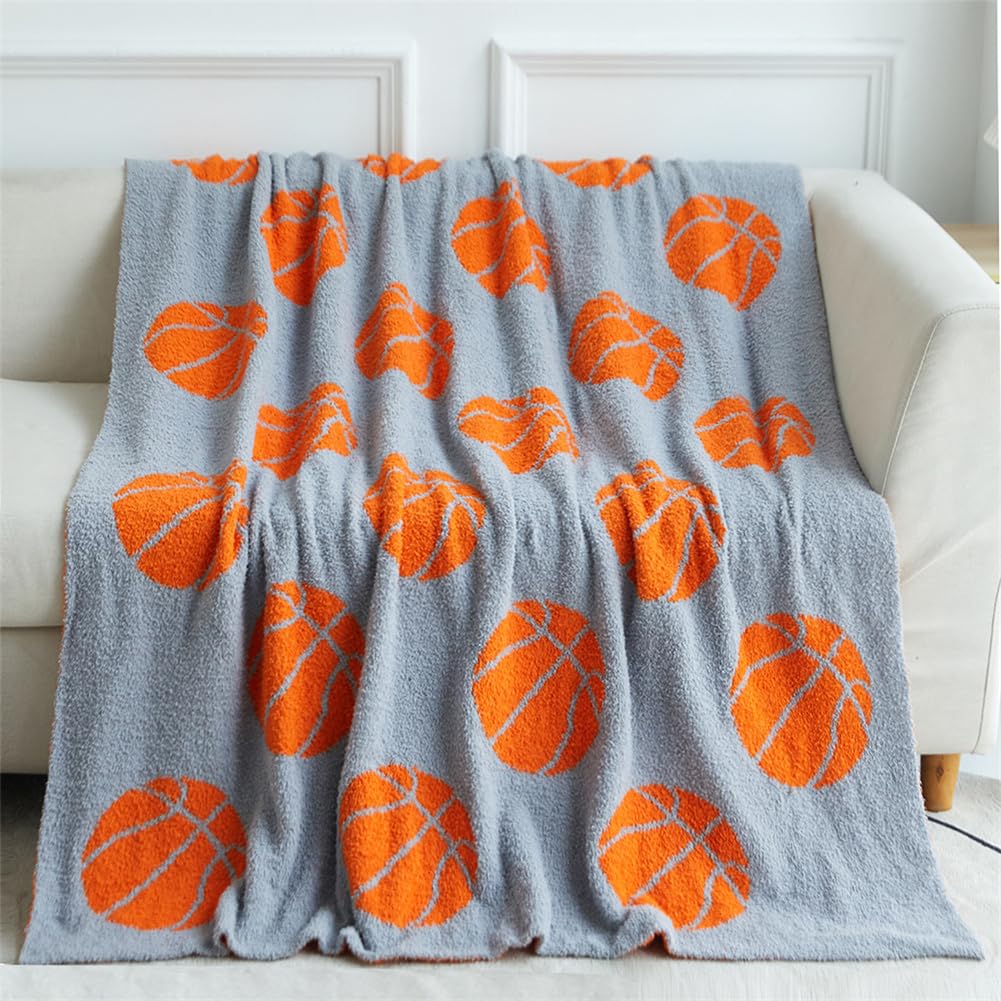 Basketball Throw Blanket Ultra-Soft Basketball Blankets 60X50 Inches Cozy Plush Fleece Comfy Microfiber Blanket for Couch Sofa Bed Machine Washable (Black, 60 X50 Inch)