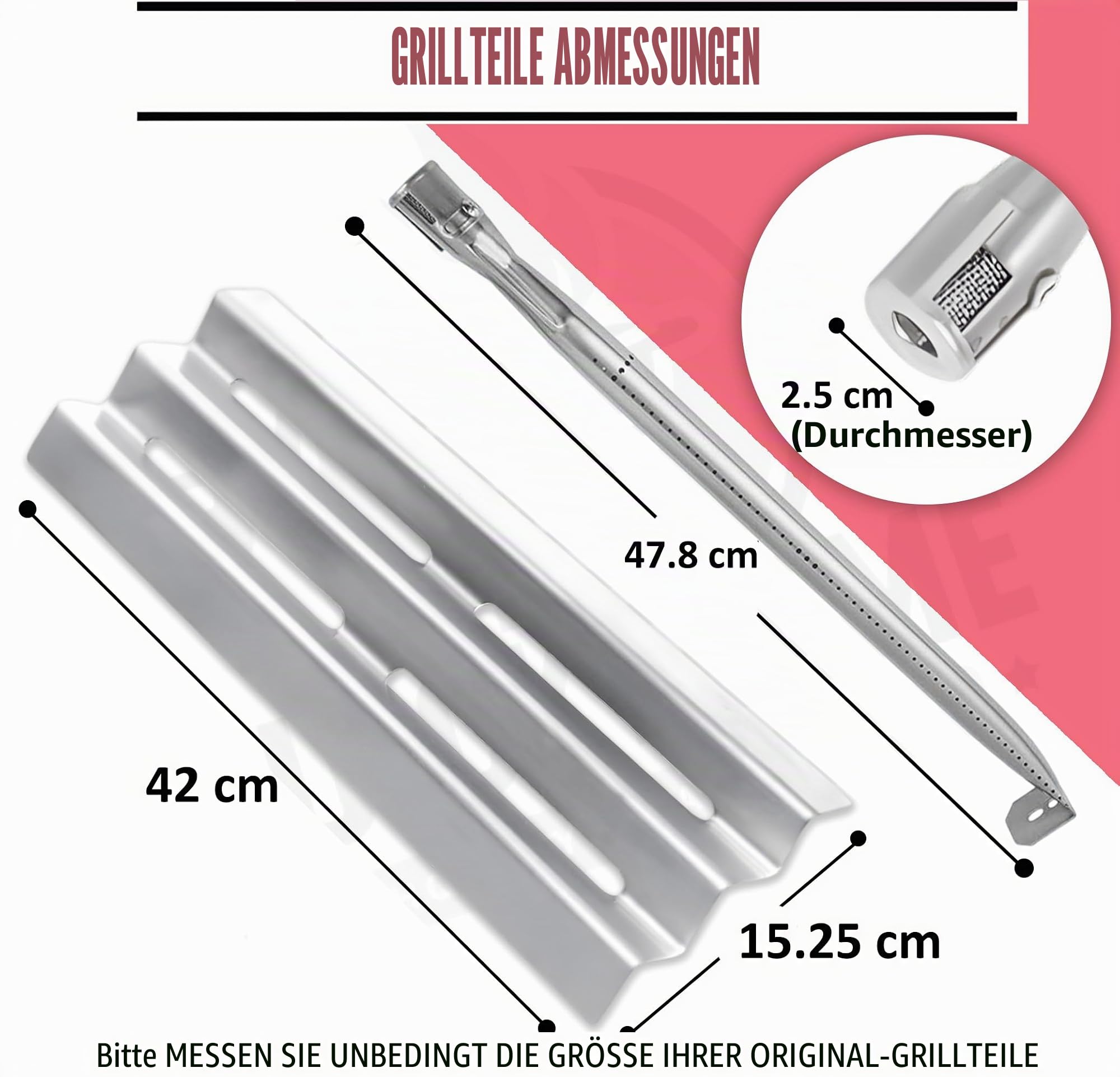 Grillteile für Napoleon LEX 485, LEX 605, LEX 730, Mirage 485 605 Series Grills, eingebaute LEX 485, Bratplatten & Brenner-Ersatzteile für Napoleon Grillzubehör, 3 Stück