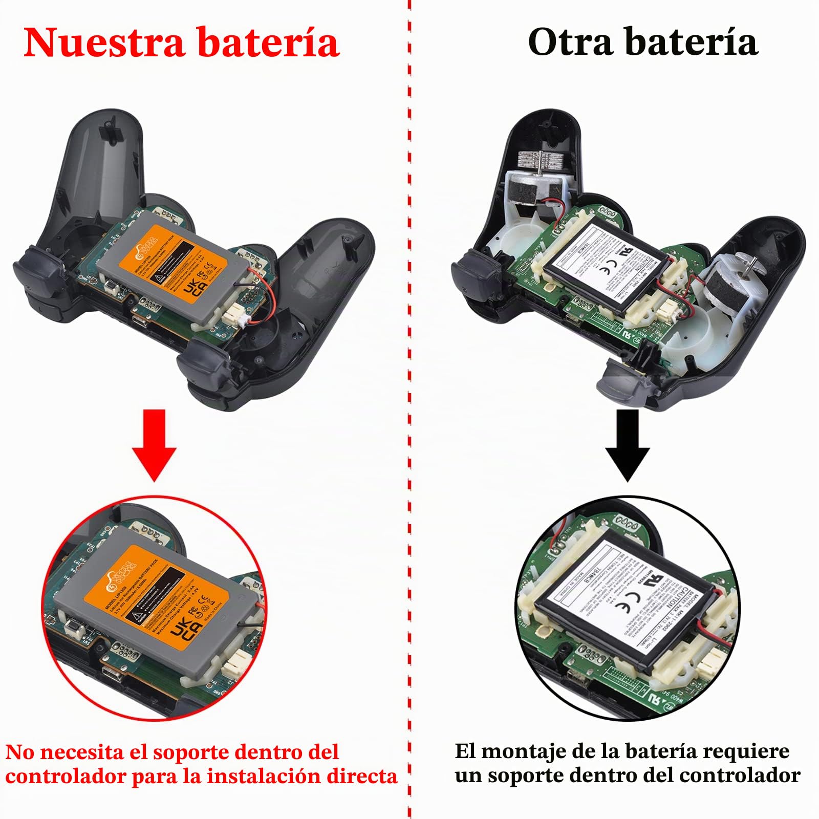 Pickle Power Batería LIP1359 de 1800 mAh para Sony PlayStation 3 PS3 Dualshock 3 Controlador