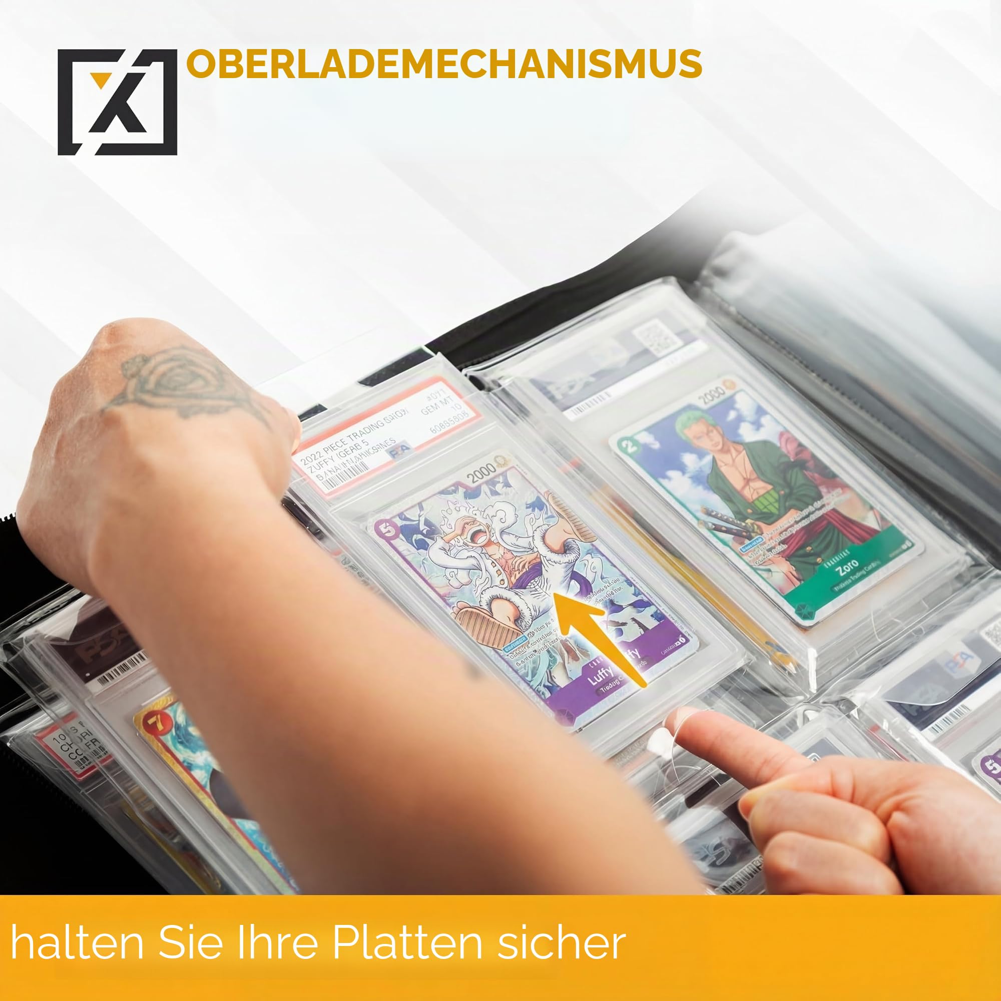 X Pro Graded Card Binder – Für 60 abgestufte Platten, geeignet für PSA- und CGC-Platten, 6 Fächer, ringloser Kartenhalter mit Platz für PSA-Platten