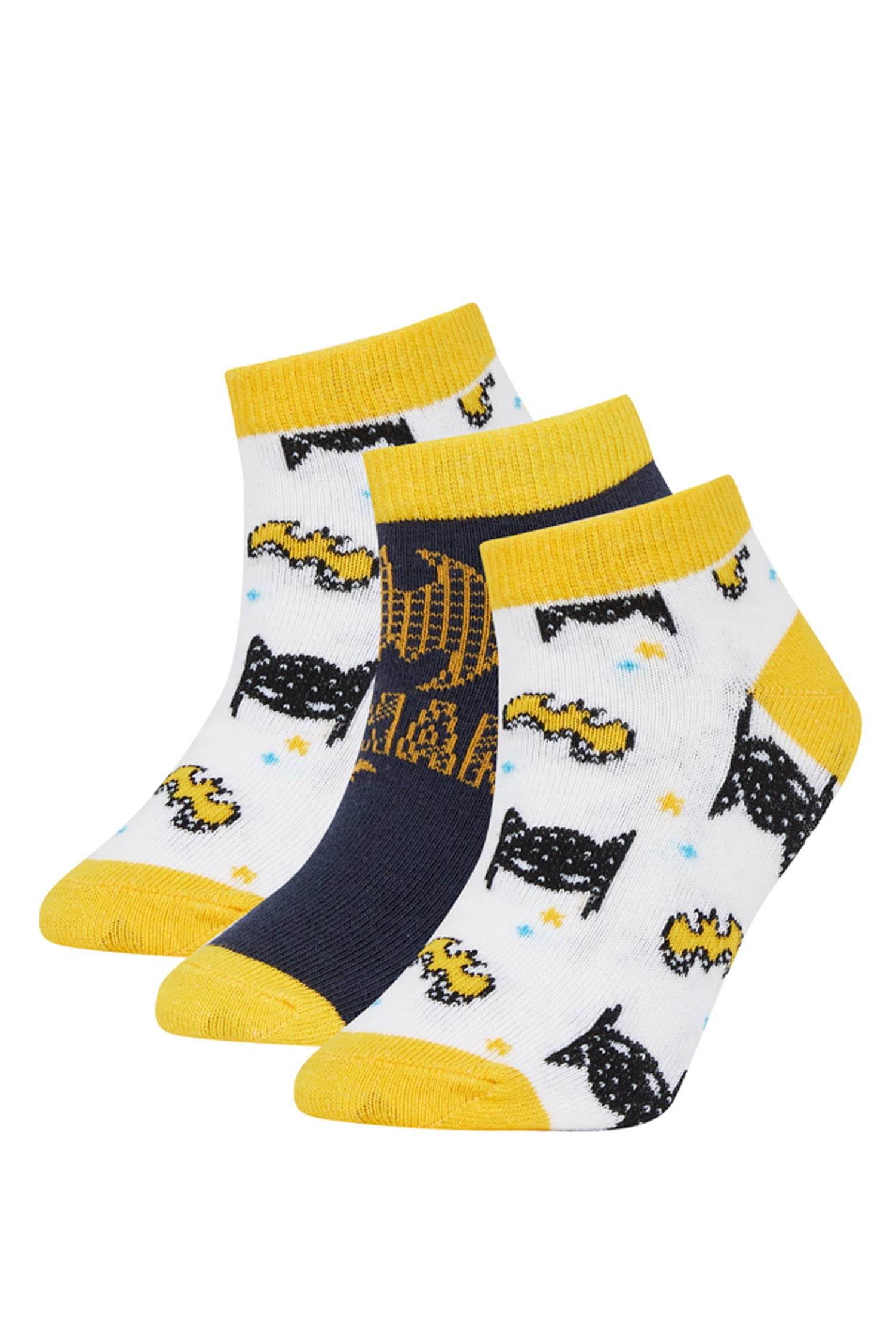 Erkek Çocuk Erkek Çocuk Batman Pamuklu 3'lü Patik Çorap