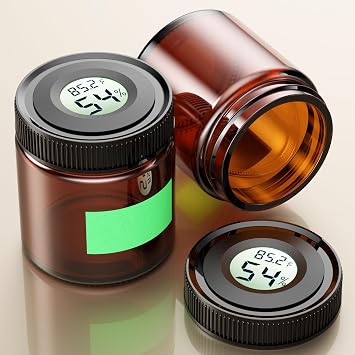 Classic Jar Smell Proof Jar,Herb Container,Dil Weed Container,Dil Weed Cans 100ml Amber 2pcs
