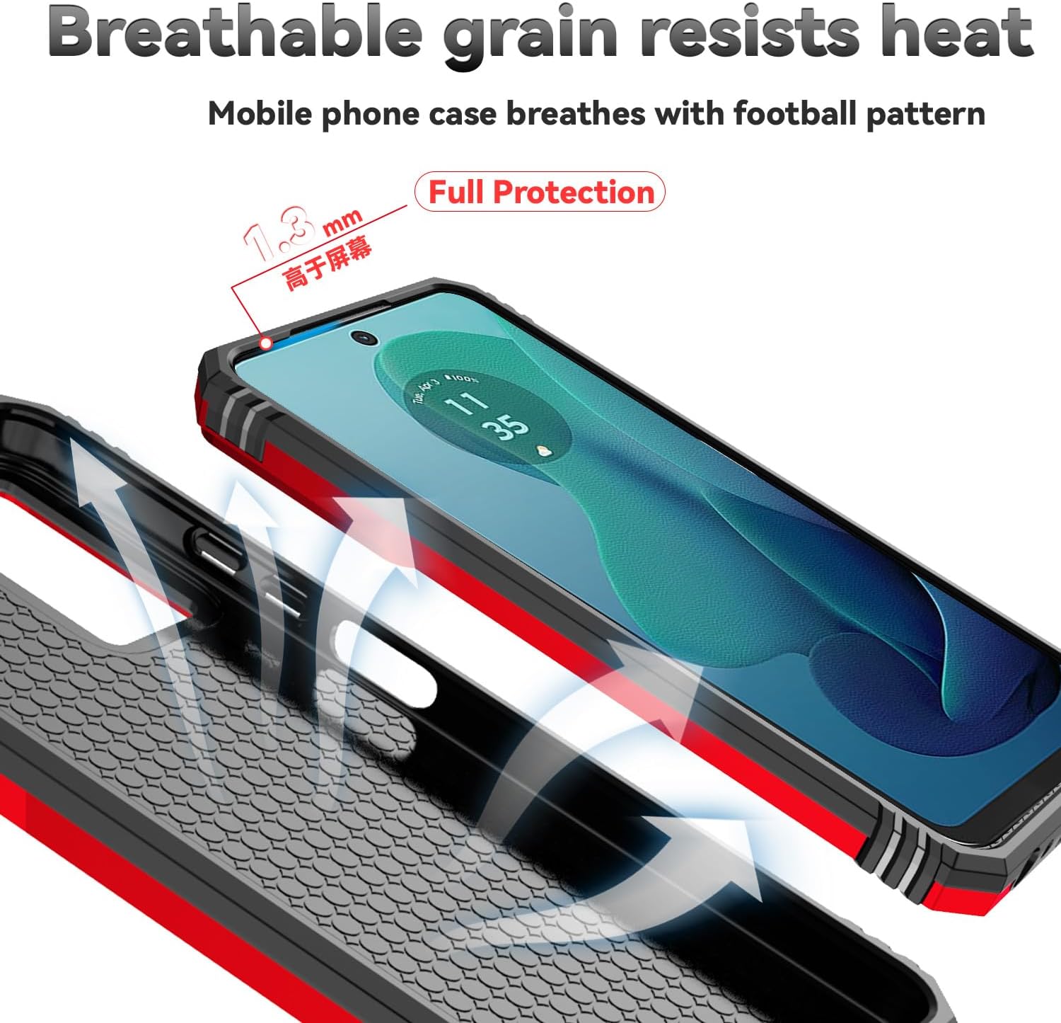 SunStory Phone Case for Motorola Moto G 5G 2024 Case with HD Screen Protector & Slide Camera Cover & Kickstand, Motorola Moto G 5G 2024 Phone [Military-Grade] Case (Red) | Case, Slide Camera Cover, Kickstand, Phone - Image 7