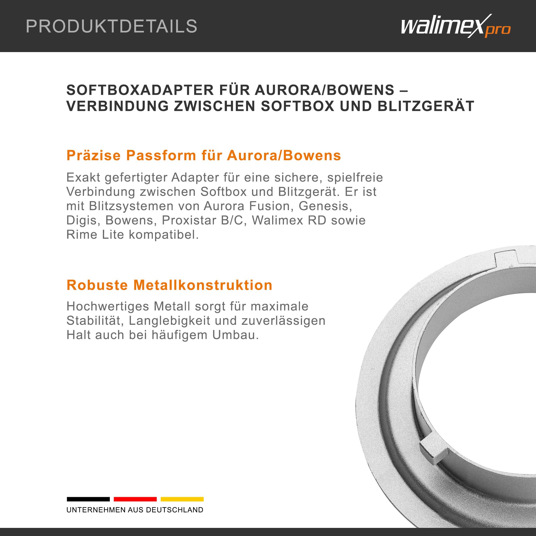 Walimex - Adattatore softbox per Aurora/Bowens