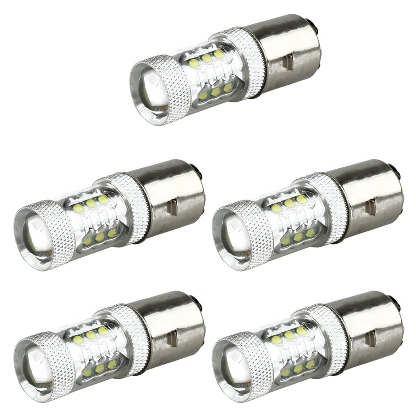 Bombilla LED BA20D H6 para Viajes Nocturnos en Ciclomotor y Rutas en ATV Pack de 5 6