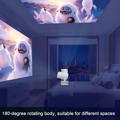 Miniatura 3 de HY300Pro KTV Mini proyector 4KSupport Android 11 Smart Projector con altavoces y micrófonos duales de 10 W WiFi Bluetooth Auto Keystone HDMI PS5