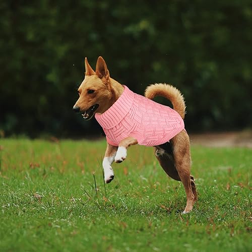 Miniatura 8 de ASENKU Suéter pequeño para perro, ropa de punto para clima frío, ropa clásica de cuello alto grueso y cálida para chihuahuas, bulldogs, perros