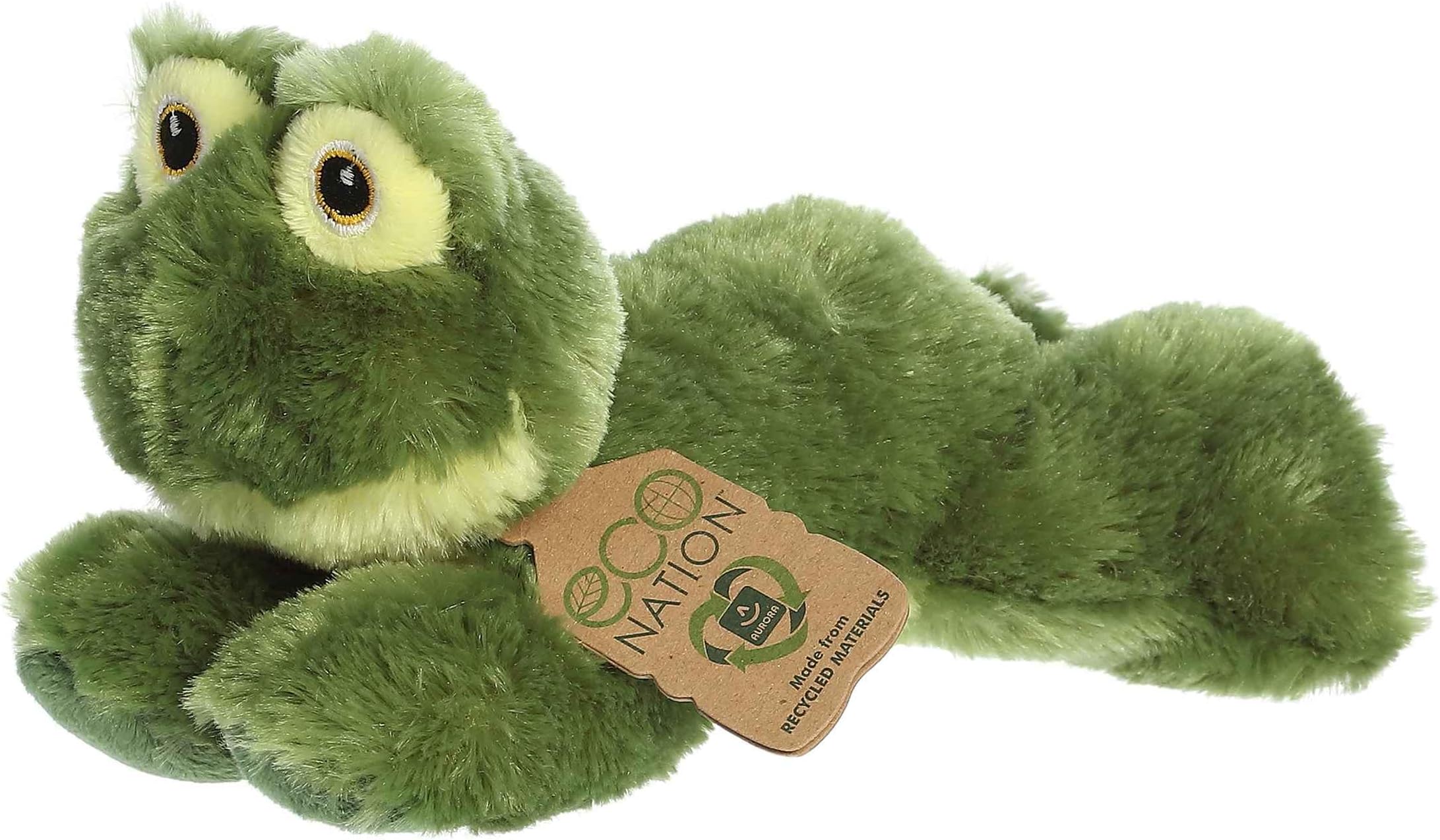 AuroraEco-Friendly Eco Nation™ Eco Softies™ American Bullfrog Stuffed Animal - Environmental Consciousness - Recycled Materials - Green 8 Inches