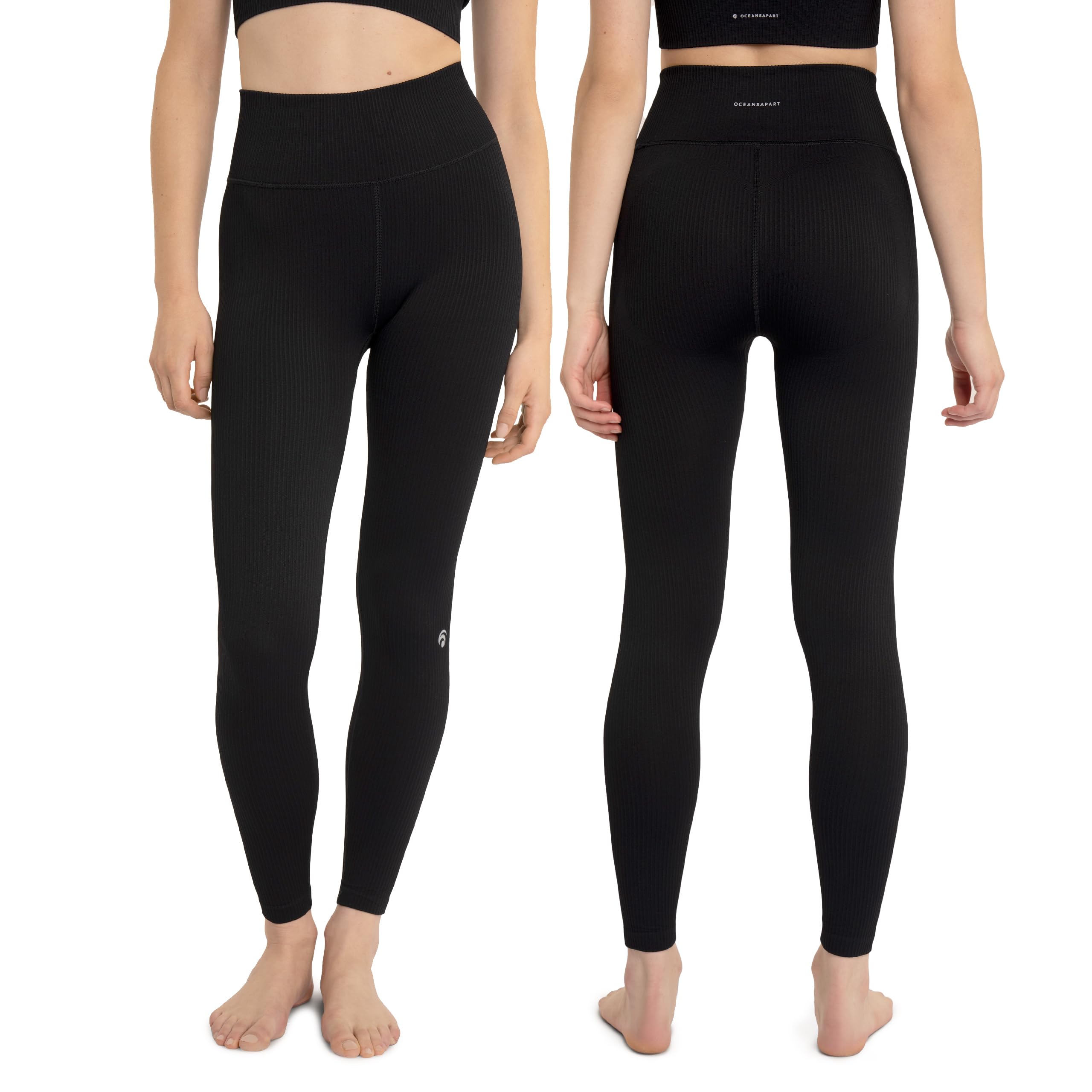 OCEANSAPART Maya Pant Damen Sport Leggings Gerippt - Squadproof & Blickdicht High Waist Leggings, Figurformende Fitness Tights - Atmungsaktive Stretch Sporthose für Damen - Gym, Yoga & Alltag XS - XXL