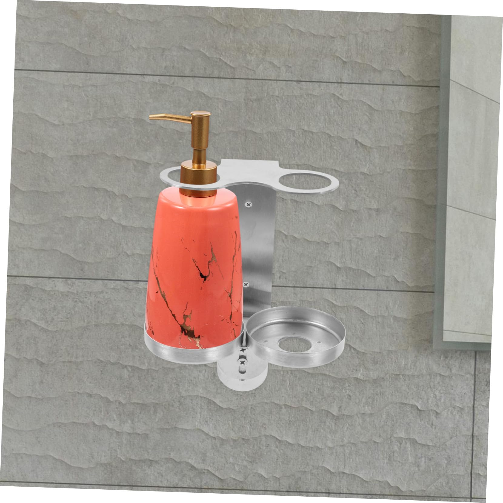 Mipcase Soporte Dispensador De Jabón Jabonera De Pared Acero Inoxidable Doble para Champú Gel Ducha Baño Cocina Instalación Sin Taladro