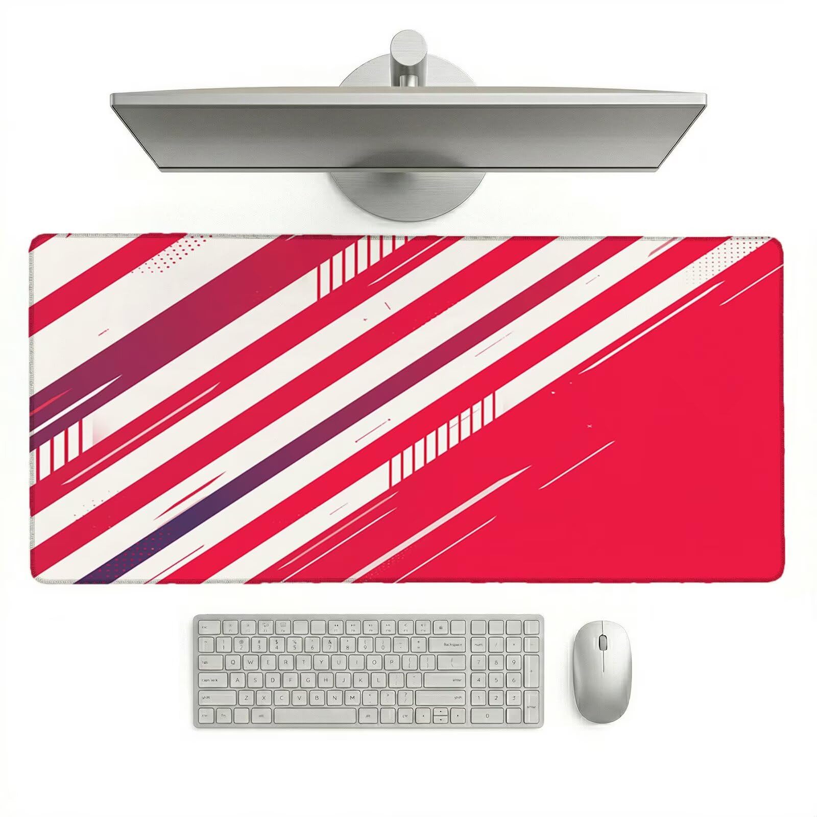 Tappetino Mouse XXL 1200 x 600 x 3 mm, Sottomano Scrivania, Geometria Grande Tappeto da Tavolo con Base in Gomma Antiscivolo e Bordi Cuciti, Impermeabile, per Ufficio/Computer/Gaming (Banda) L-x3882