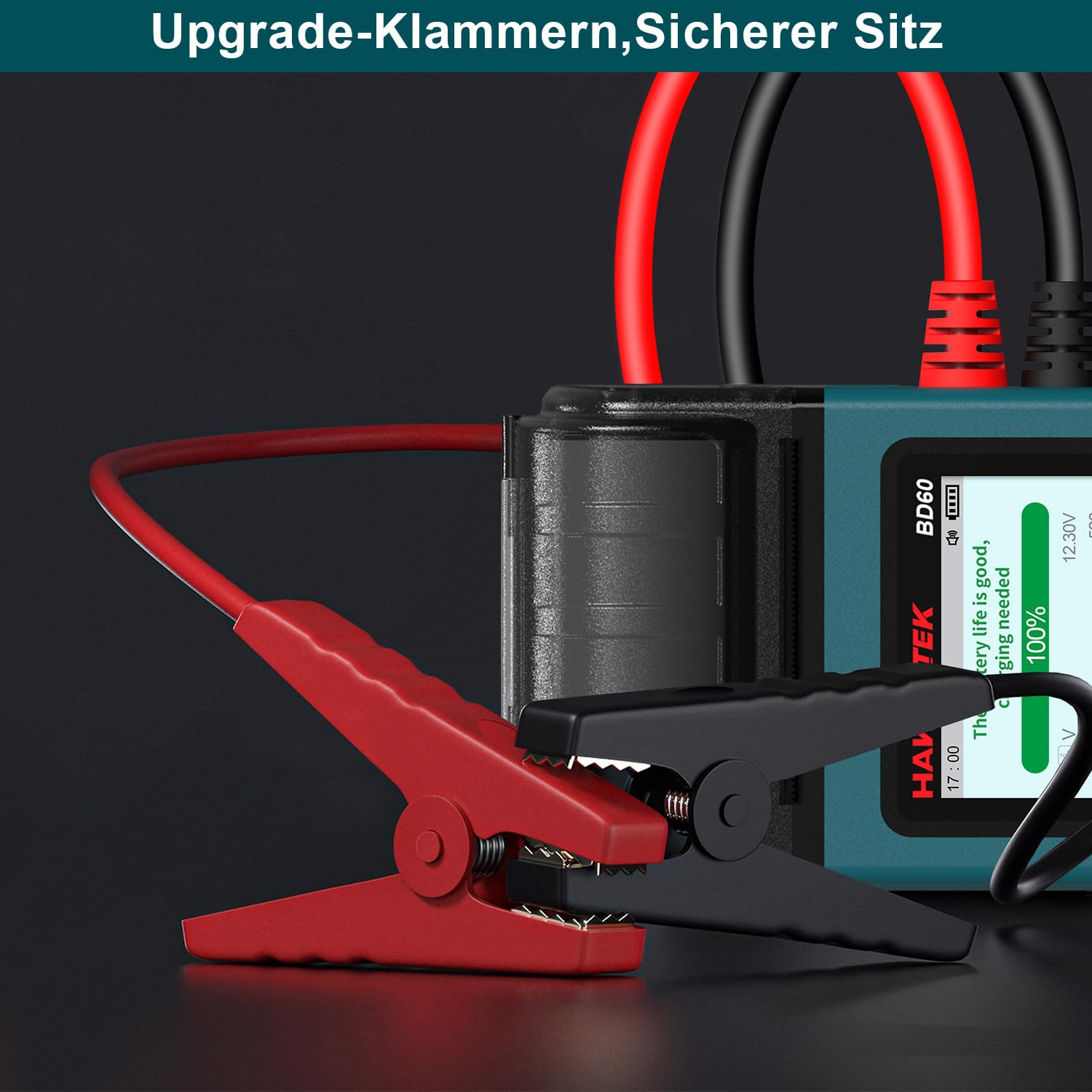 HANMATEK BD60 24V/12V Autobatterie Tester, 100–2000 CCA Lasttester, Kfz-Lichtmaschinentester, Digitaler Autobatterieanalysator, Lade- und Kurbelsystemtester für Auto, LKW, Marine, Motorrad, SUV, Boot | 100–2000 CCA, Test von Lichtmaschine, Lade- und Kurbe