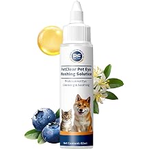 Dog Eye Drops, Contain Blueberry Extract, Removes Tear Stains and Secretions, Supports and Prevents Eye Problems, Suitable for Cats & Dogs, 1 Bottle 2.03 fl. oz in Total
