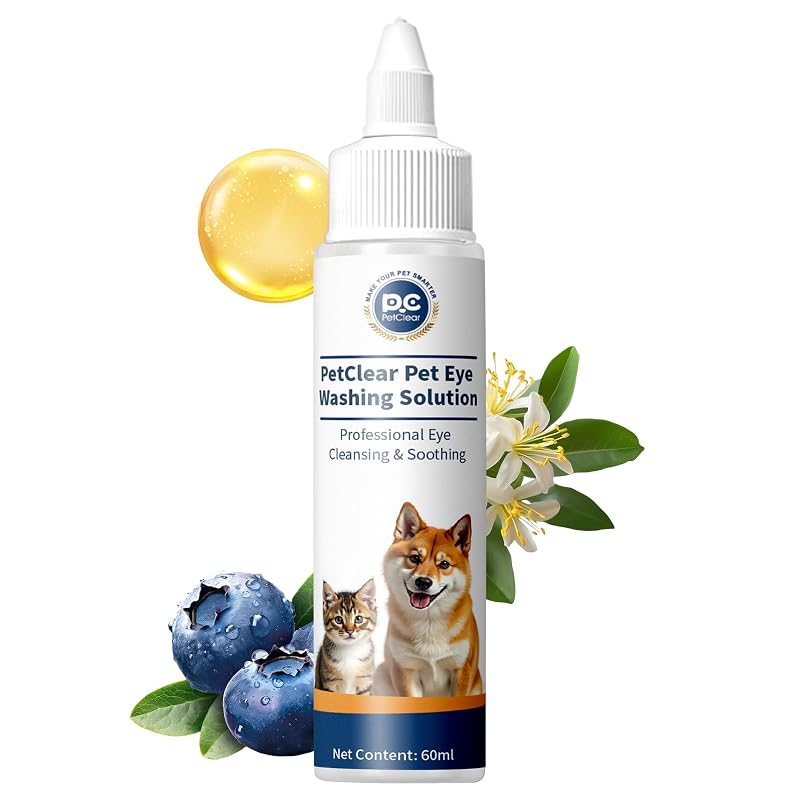 Limpador Ocular para Cães e Gatos com Extrato de Mirtilo PETCLEAR, 60 mL