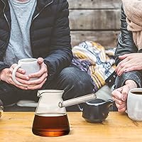 Vista 6 de Angoily Cafetera turca de vidrio calentador de leche olla mini cacerola sopa calentador de mantequilla chocolate fundido pequeño utensilios