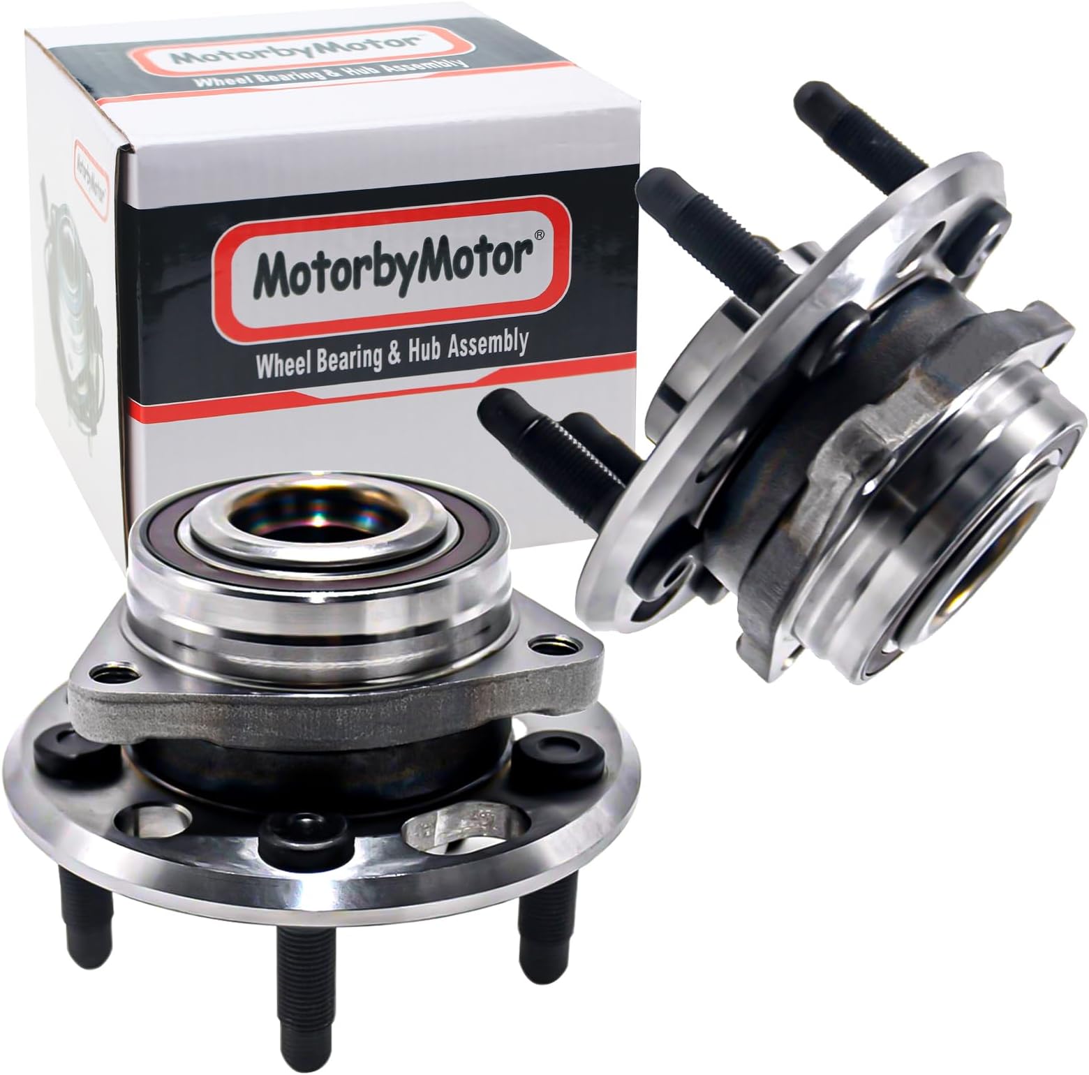 513288 Front Rear Wheel Bearing and Hub Assembly with 5 Lugs for Chevrolet Malibu Limited Impala, Cadillac XTS, Buick Lacrosse Regal, SAAB 9-5 (w/ABS Magnetic Ring; All Models)-2 PK