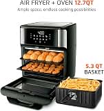 Air Fryer Oven 1800W, 12.7QT Capacity, Touchscreen Panel, Automatic Shut-Off, Toaster + Airfryer – Black & Stainless Steel – Mondial — image 2