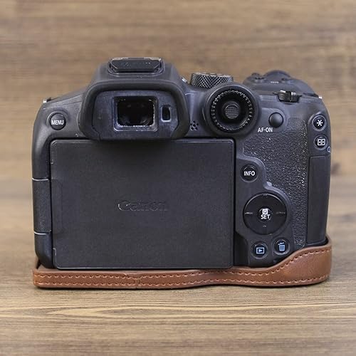 Miniatura 2 de Rieibi EOS R7 - Funda de piel sintética de calidad para cámara digital Canon EOS R7 - Funda de agarre para Canon EOSR7, café, funda para cámara