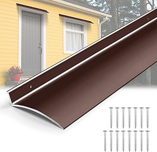 3PCS 51Inch Brown Door Rain Drip Guard for Windows Drip Cap Rain Deflector Anodized Aluminum Easy to Install