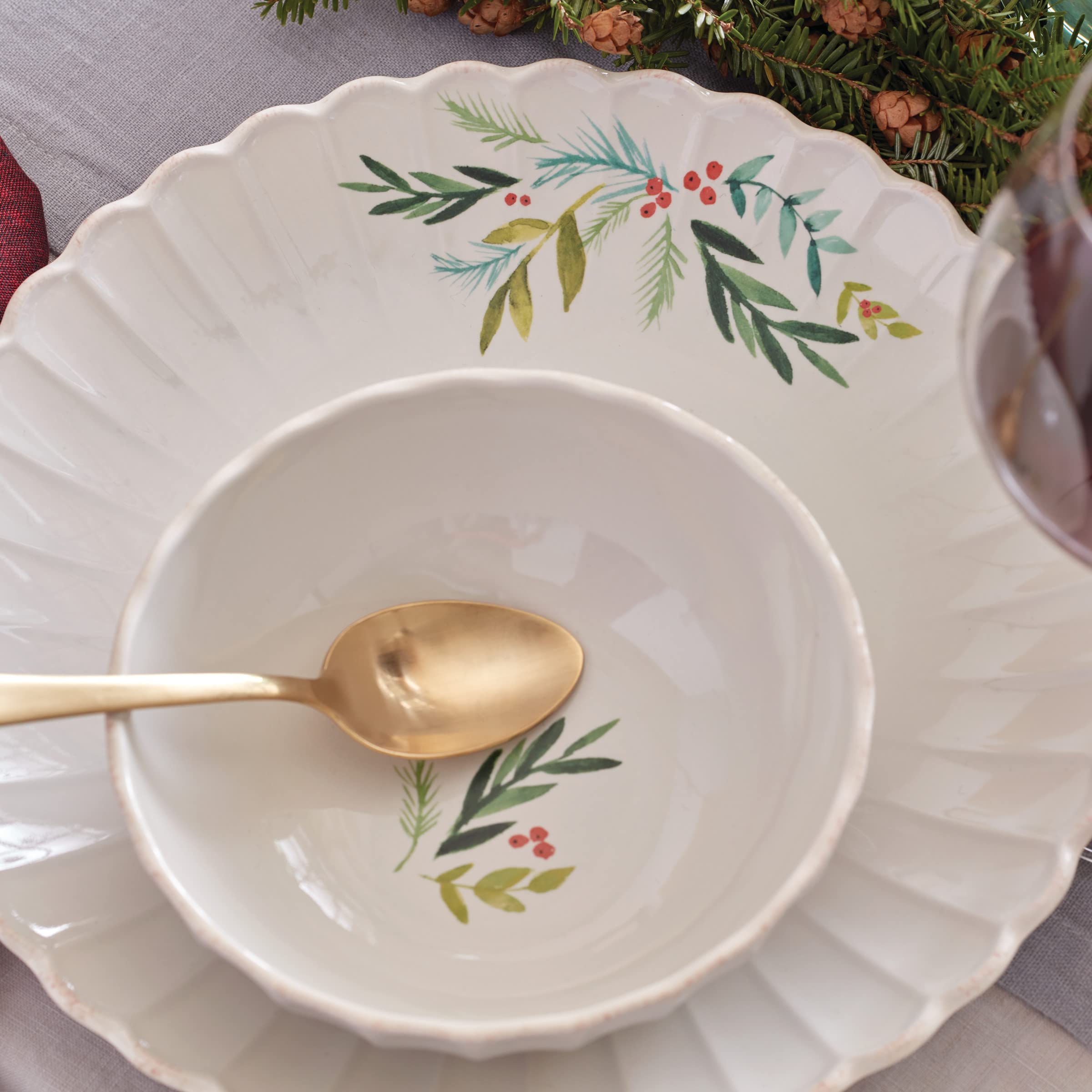 Lenox French Perle Groove Tazones (conjunto De 3), Blanco, Mini