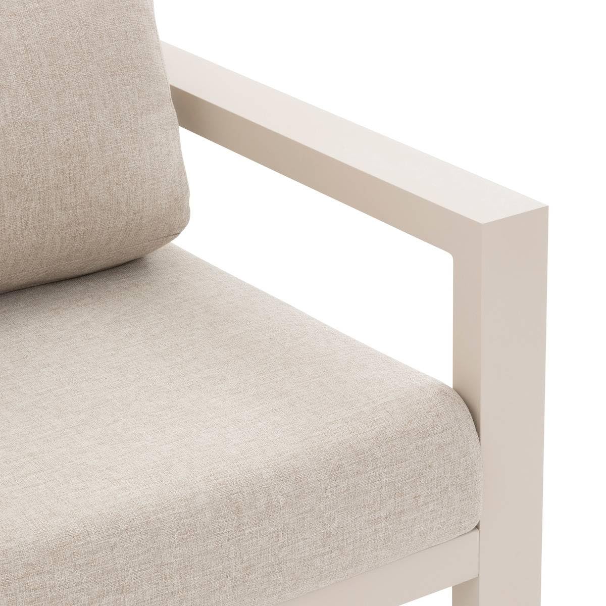 Hespéride – Evasion Clay 3-Sitzer-Gartensofa, rostfrei, inklusive 4 Abnehmbarer Kissen, Möbel für Terrasse, Balkon und Patio