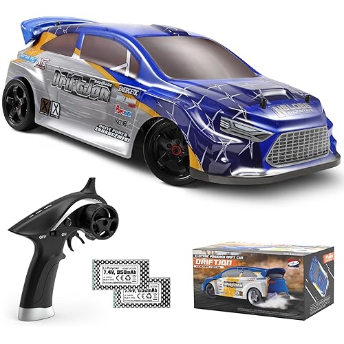 HAIBOXING 2197 RC Drift Cars 1/18 Scale High Speed Performance with Gyro, 2.4GHz Remote Control Cars 28 KM/H RTR for Kids and Adults, Electric Powered 4WD RC Rally Car with 2 Rechargeable Batteries