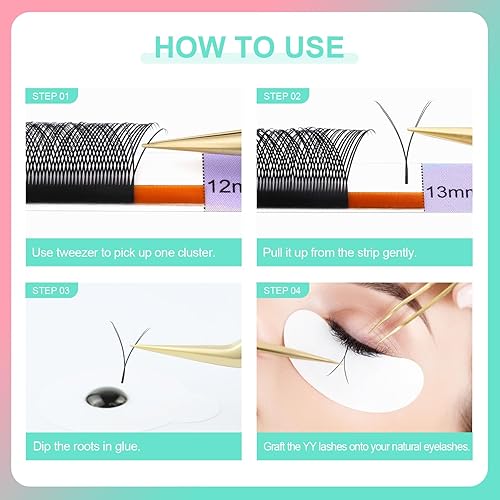 Miniatura 33 de NAGARAKU YY Extensiones de Pestañas de Alta Capacidad 54 Filas 0.07 D Rizado 7-15mm Longitud Mixta Suministros Y Pestaña 4D Volumen Ruso Cruzado YY
