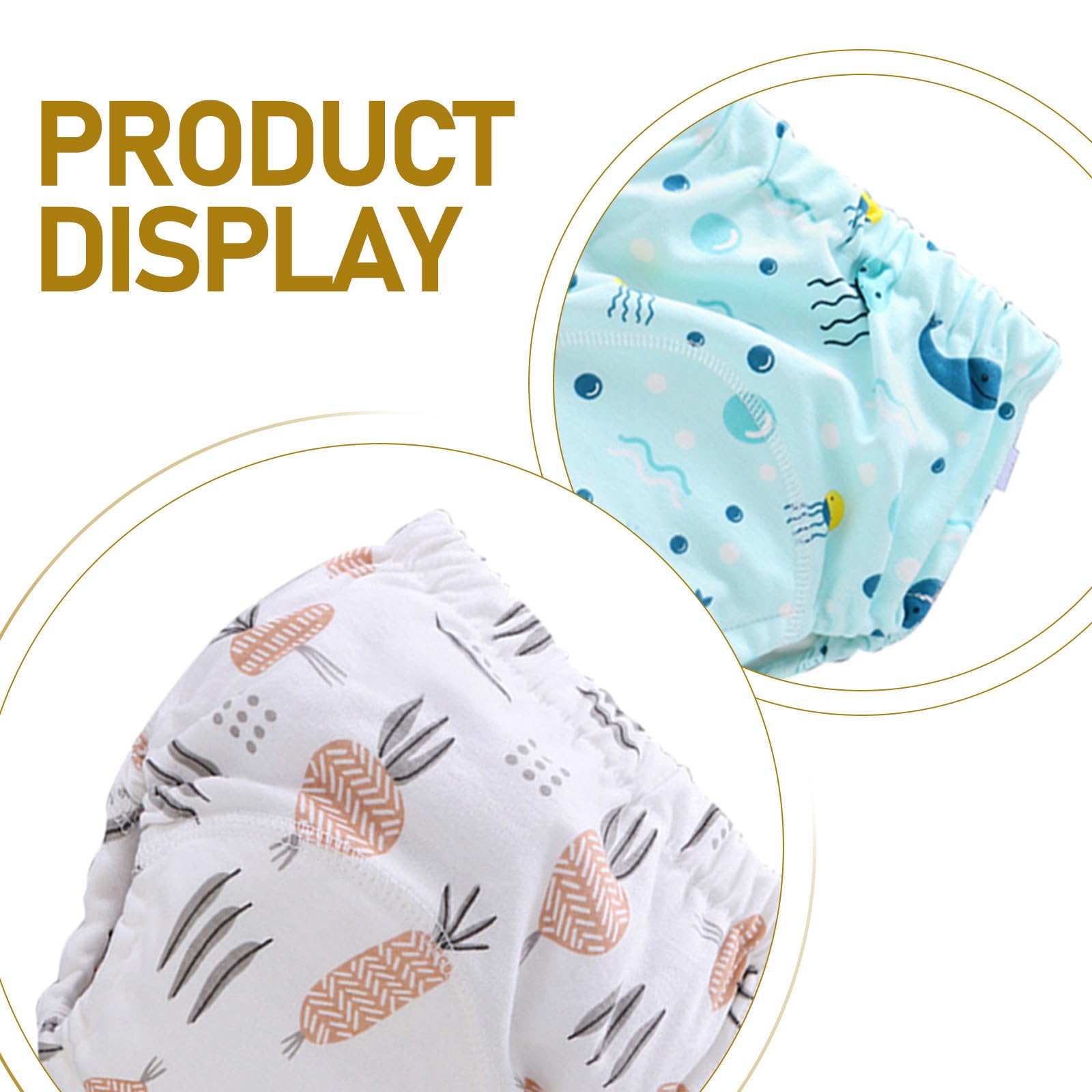 SECFOU Pantalones de Entrenamiento para Ñiño M Lavables 4 Unidades de Algodón Pañales Reutilizables para Ñiño Diseños Infantiles Impermeables para Entrenamiento y Uso Diario