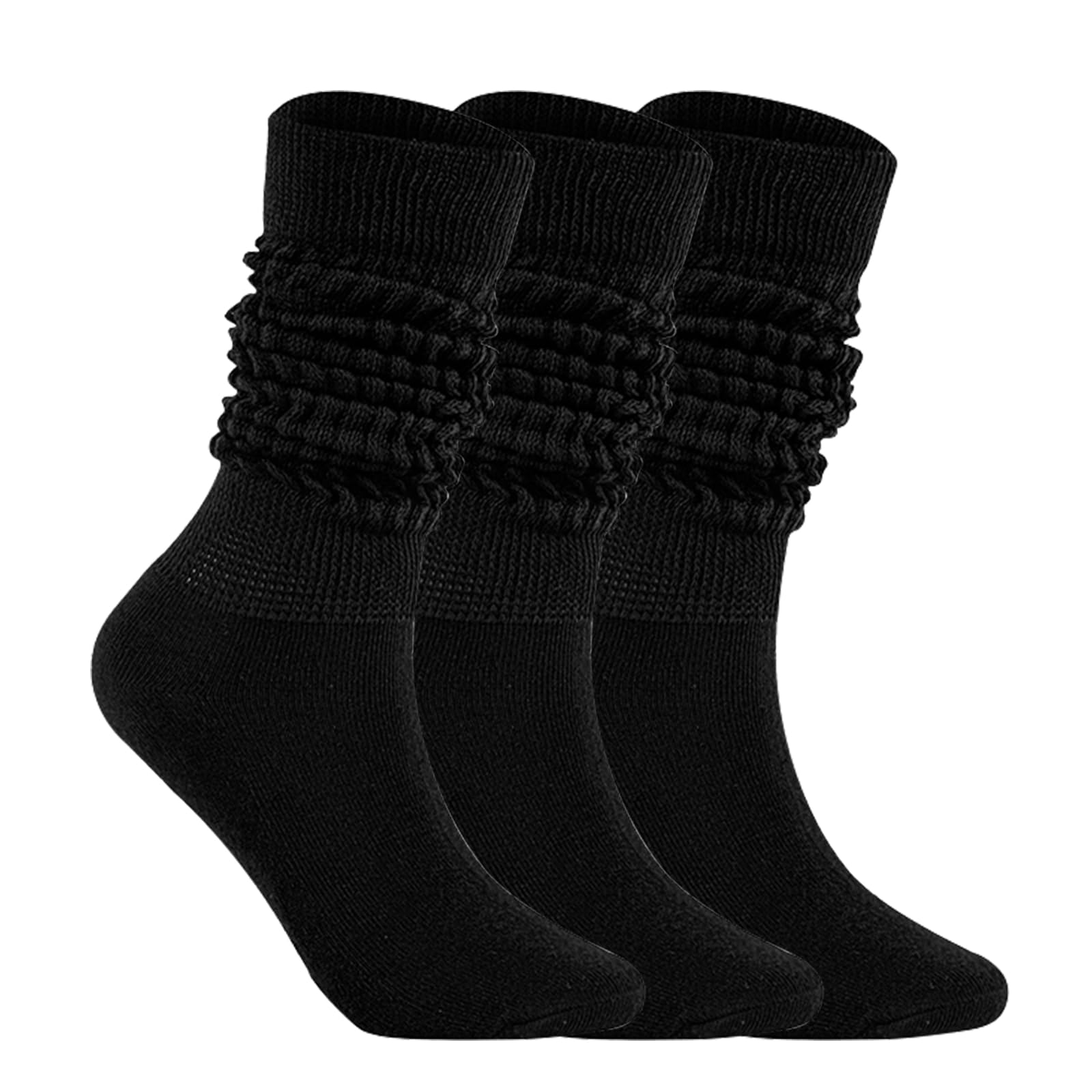 todaysunny Slouch Socks for Woman 3 Pack Scrunch Socks Soft High Boot Socks Warm Thick Knit Woman Long Socks