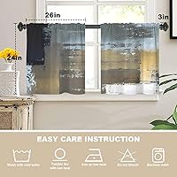 Vista 670 de Cenefas de cocina modernas con patrón de cobre marrón dorado para ventanas, cenefas opacas abstractas de marcas de arañazos y cortinas opacas