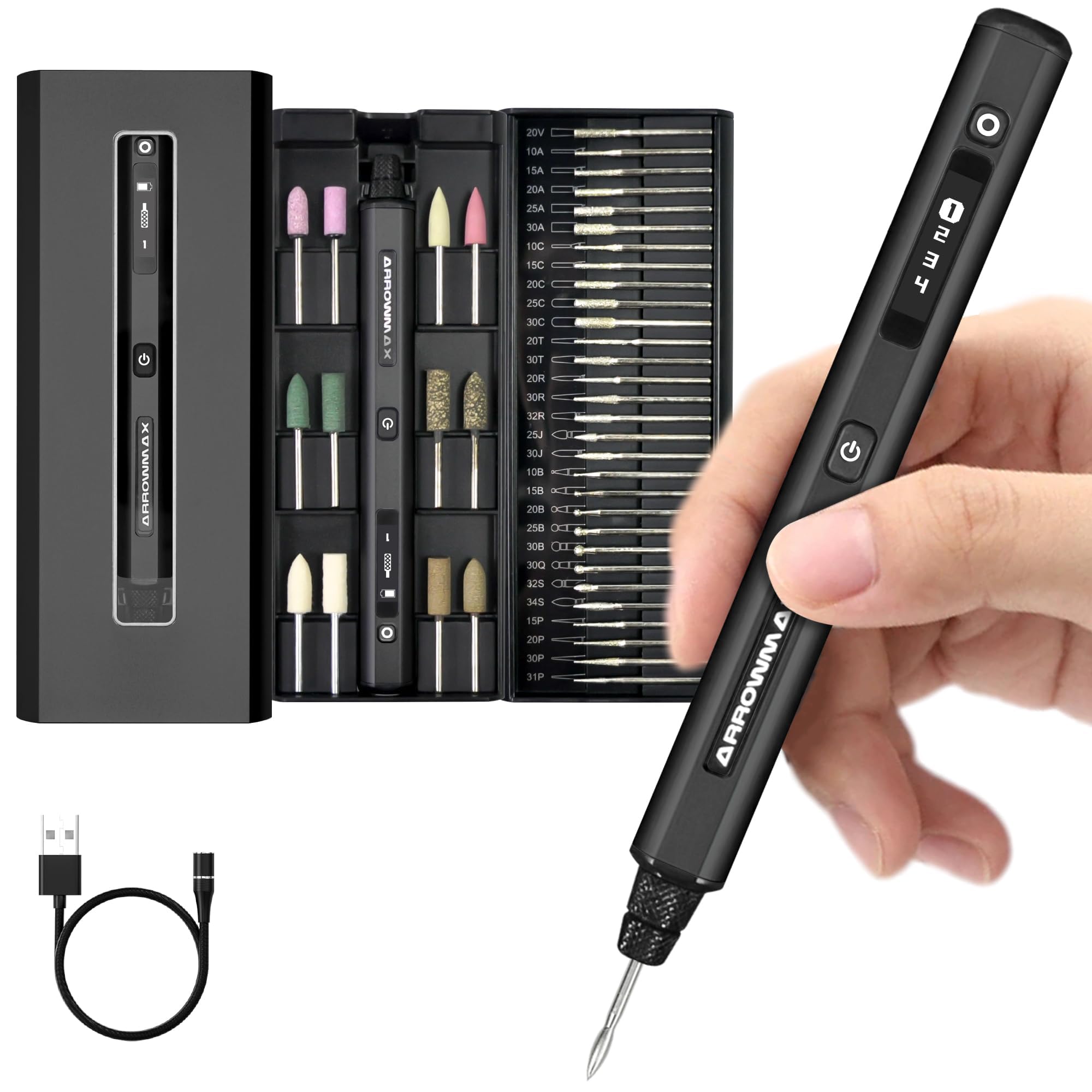 M✩ Amazon.com: AM ARROWMAX Mini Engraving Pen, HollowCup Motor, 42