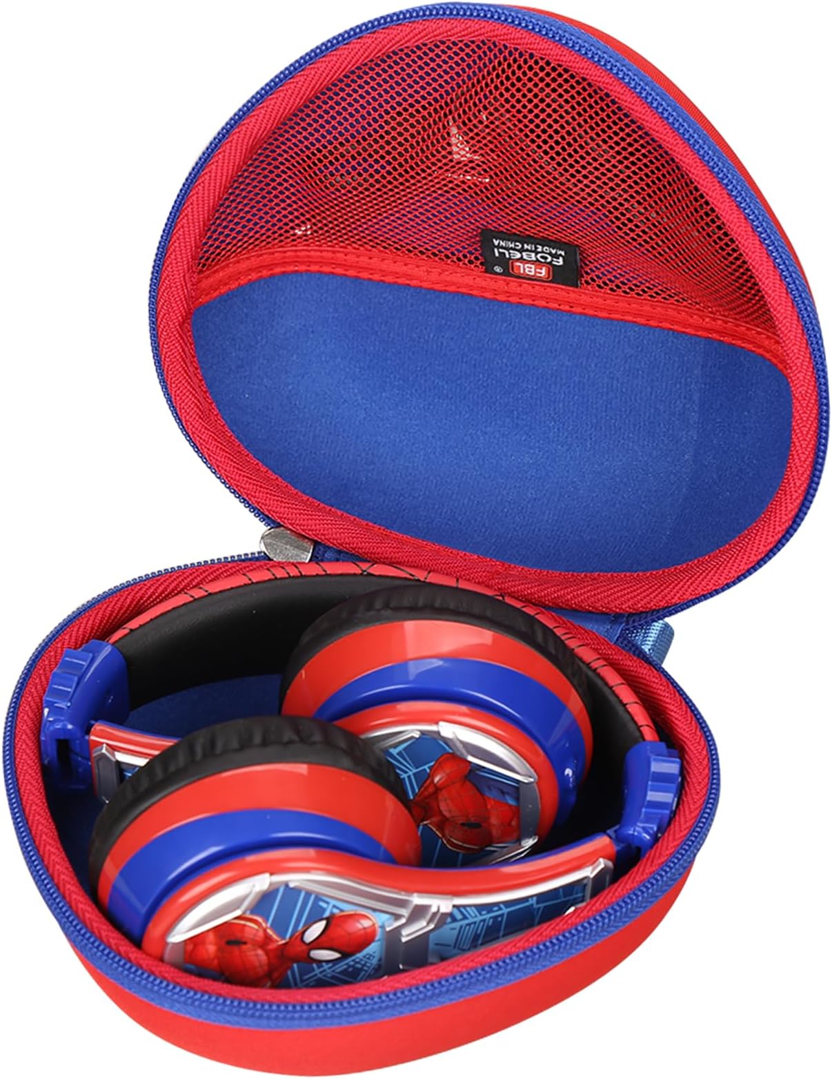 FBLFOBELI Hard Case Compatible with JLab Studio Wireless On-Ear Headphones/eKids Spiderman Wireless Bluetooth Headphones, Protective Shockproof Storage Holder (Red+Blue)