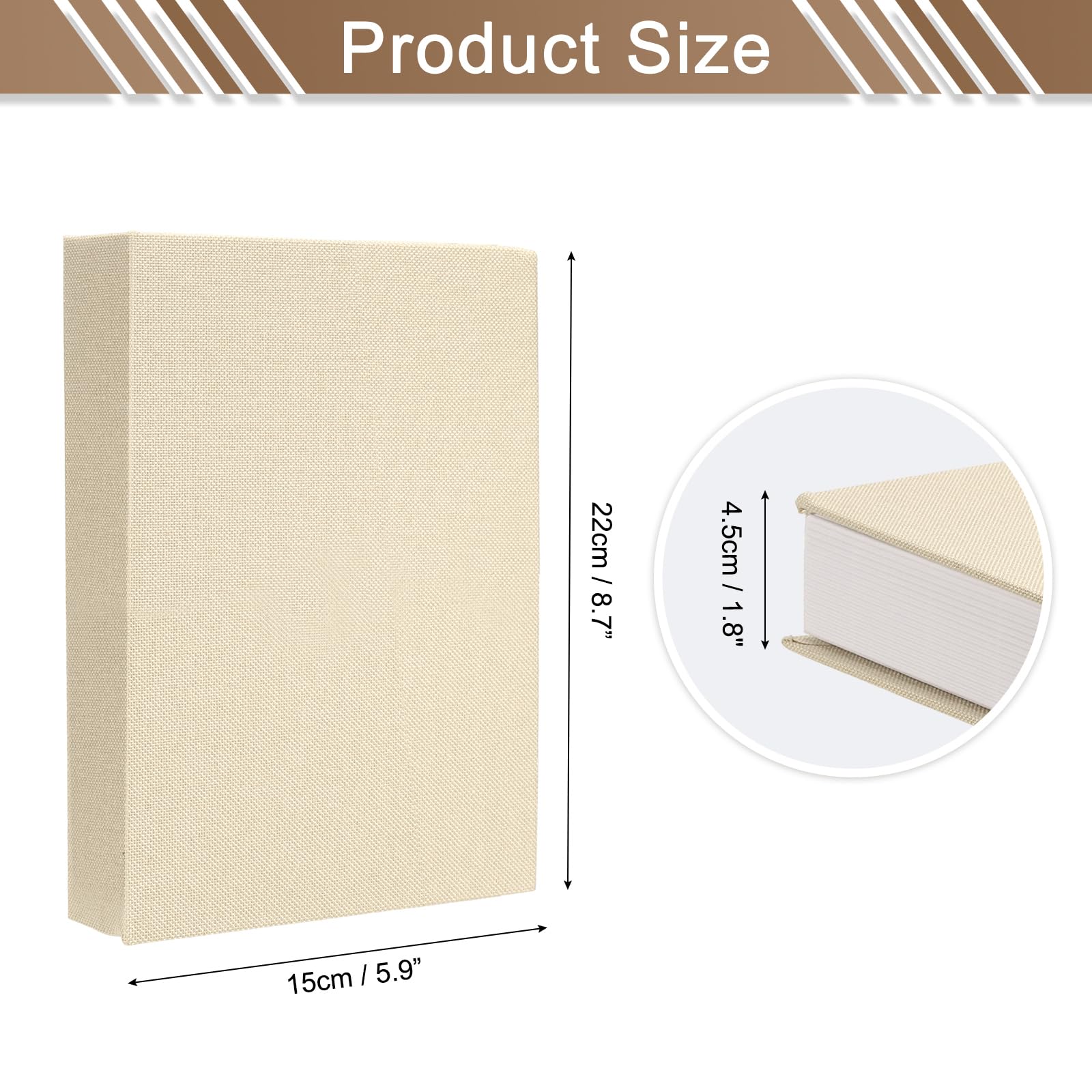 QUARKZMAN Libri Decorativi, 22 X 15 Cm Libri Finti In Lino Per Decorazione Finti Libri Decorativi Per Estetica Moderna Casa Ufficio Tavolino Scaffale Scrivania Display, Beige