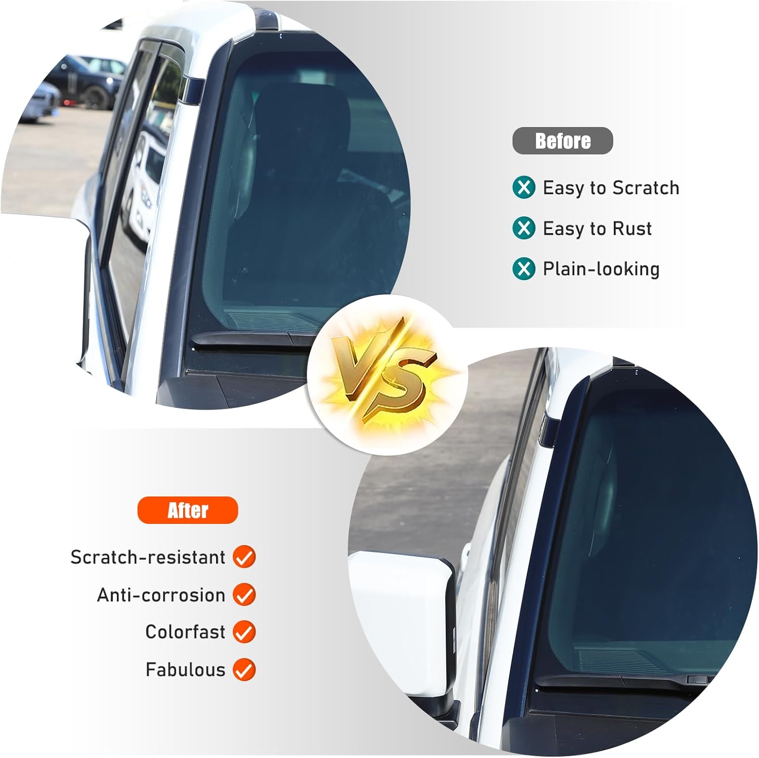 A-Pillar Front Molding Windshield Outer Trim Cover Compatible with Toyota Land Cruiser Prado 250 J250 LC250 2024 2025 Accessories, Front Windshield A Pillar Trim Cover (Bright Black)