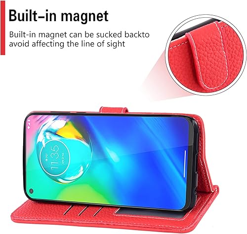 Miniatura 4 de Asuwish Funda de teléfono para Moto G Power 2020 con protector de pantalla de vidrio templado y cubierta para cartera, soporte para tarjetas,