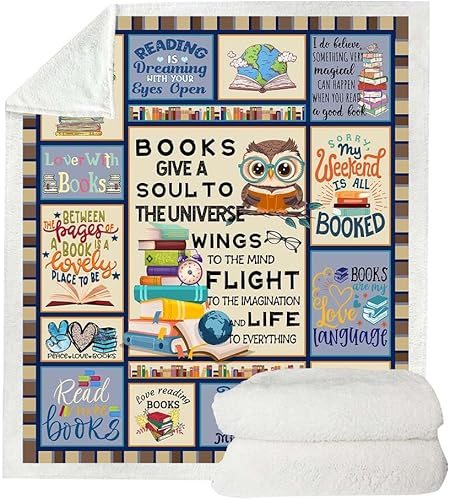 Miniatura 3 de Manta para amantes de los libros, regalos para amantes de los libros, regalos para amantes de los libros, regalos para bibliotecarios, regalos de
