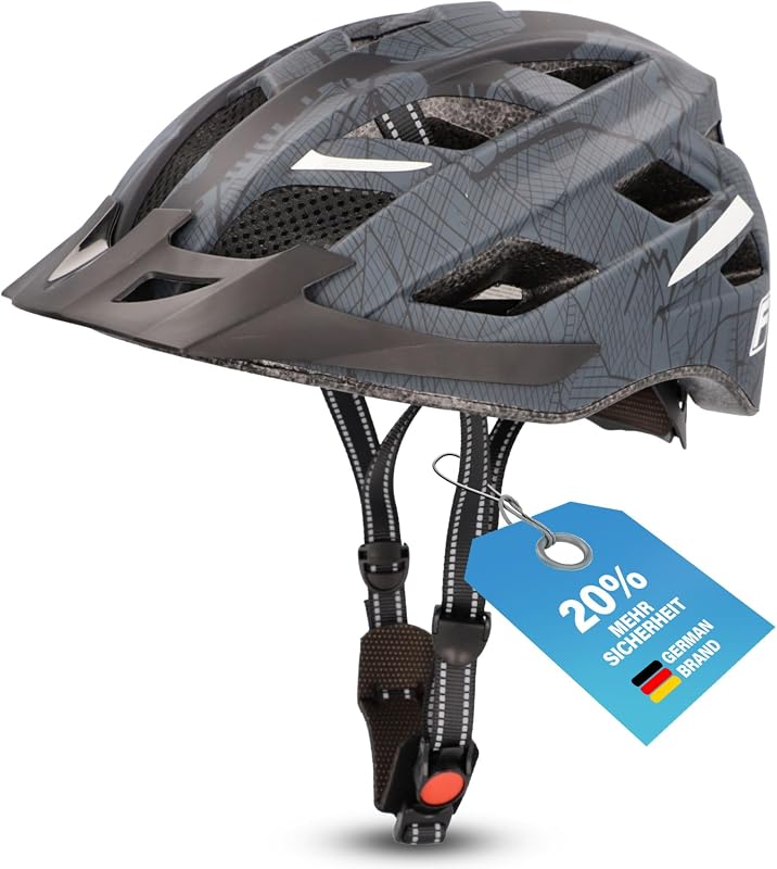 Fischer Urban Plus Brooklyn kerékpáros sisak integrált LED hátsó lámpával, L/XL-es méret (58-61 cm), kék, felnőtt