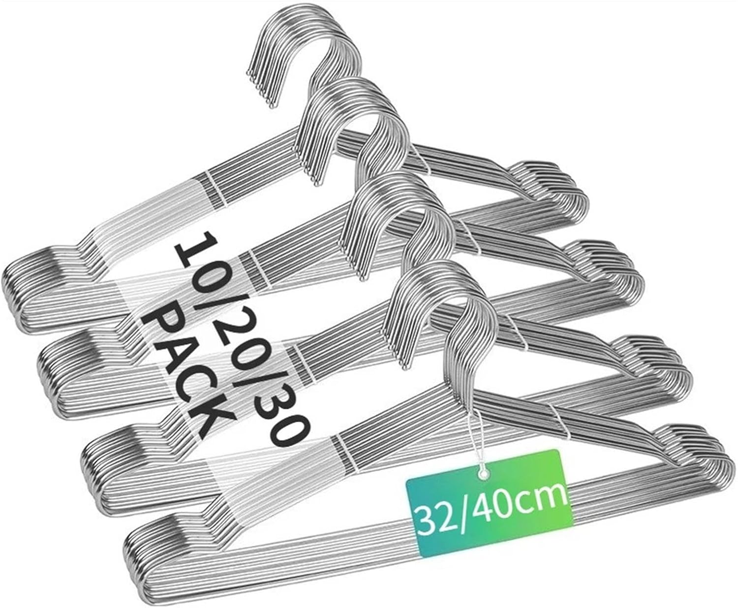 10/20/30PCS Stainless Steel Wire Hangers Lightweight and Sturdy Hanger for Clothes Ultra Thin 2.6MM Space Saving Clothing Rack(Length 32cm,10PCS) image 3