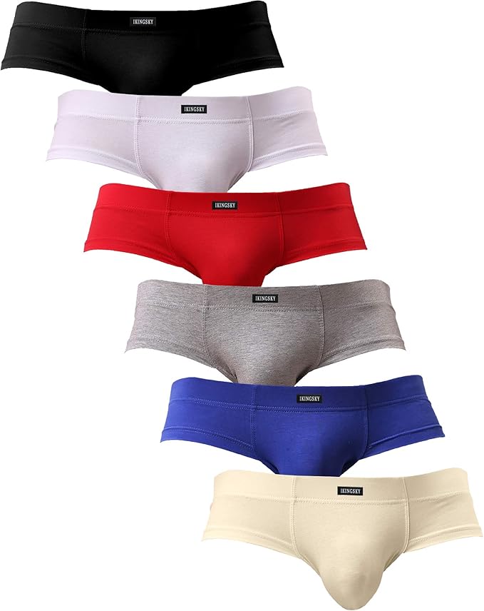 IKINGSKY Men's Seamless Front Pouch Briefs Sexy Low Rise Men Cotton