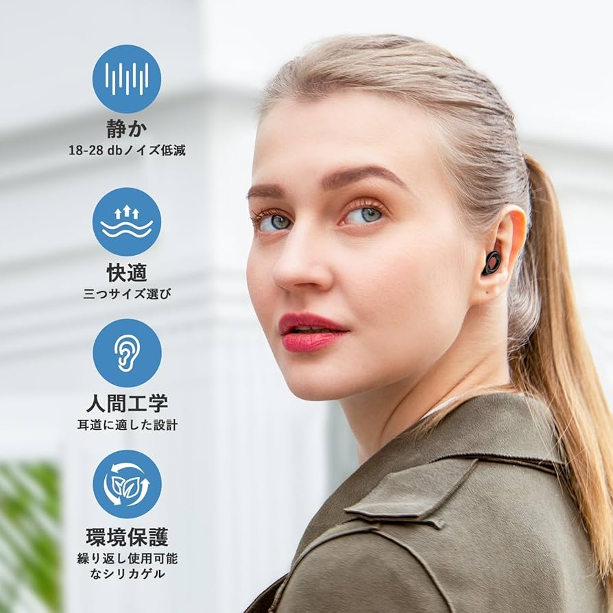 耳栓 睡眠用 静かさ 安眠 遮音値28dB 耳痛くない シリコン製 3セット 耳栓 睡眠用 遮音 フィット 最大47dB音圧減衰 高性能みみせん