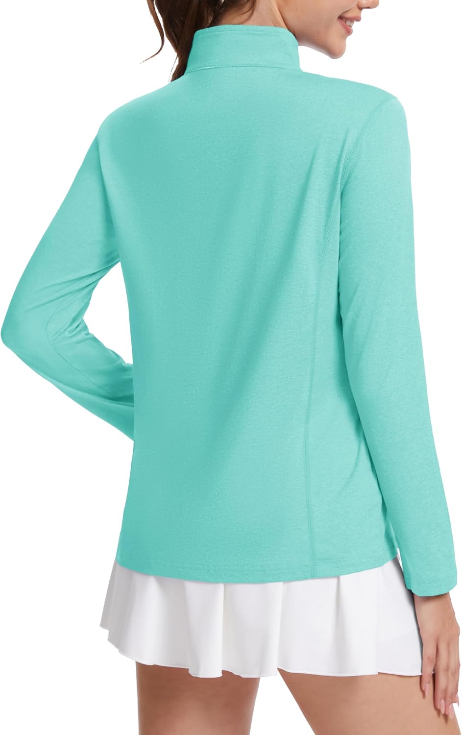 MAGCOMSEN Women's Long Sleeve Shirts 1/4 Zip Pullover UPF 50+ Sun Protection Quick Dry Hiking Athletic Workout Tops - Image 2