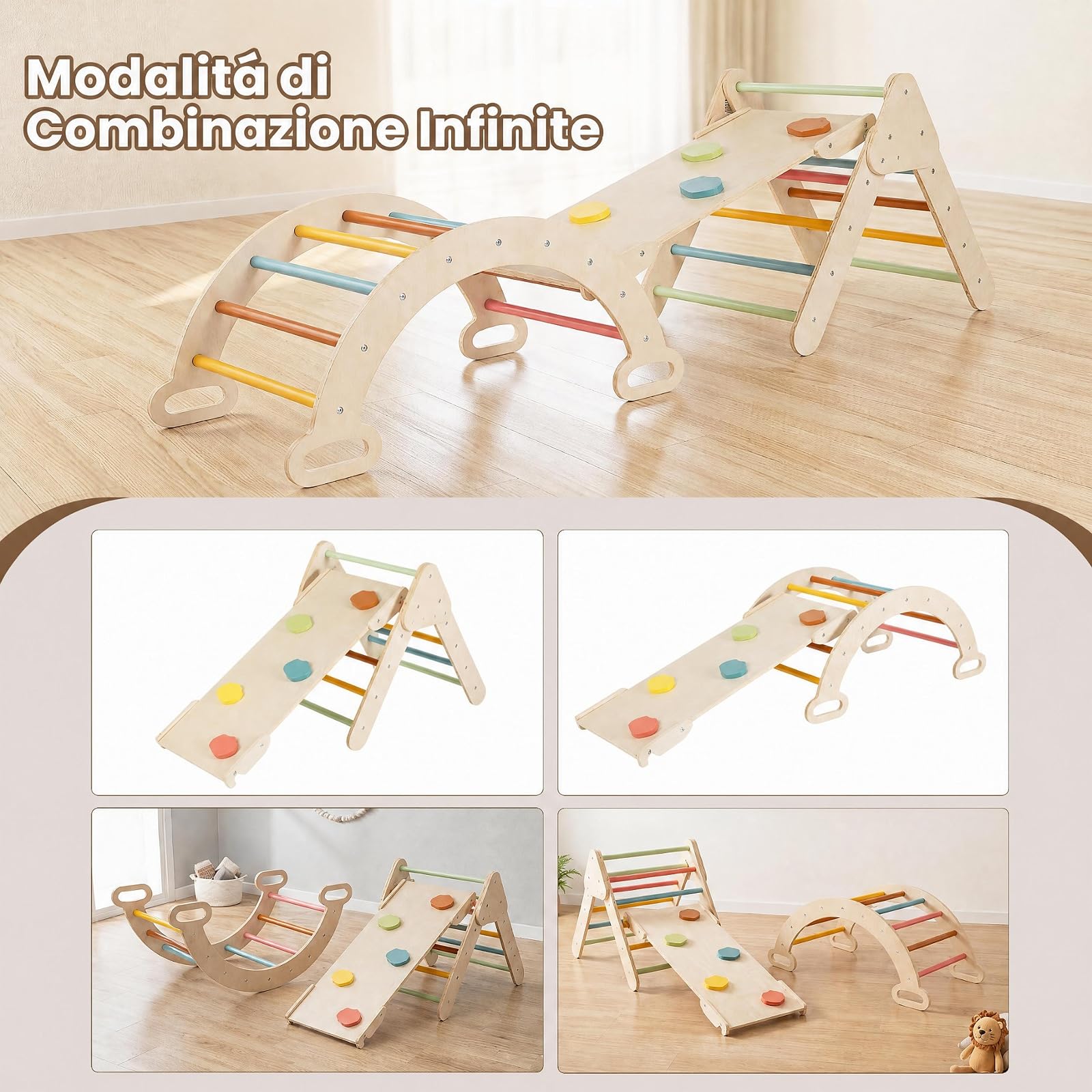 RELAX4LIFE Set da Arrampicata per Bambini, Triangoli con Arco (Colorato)