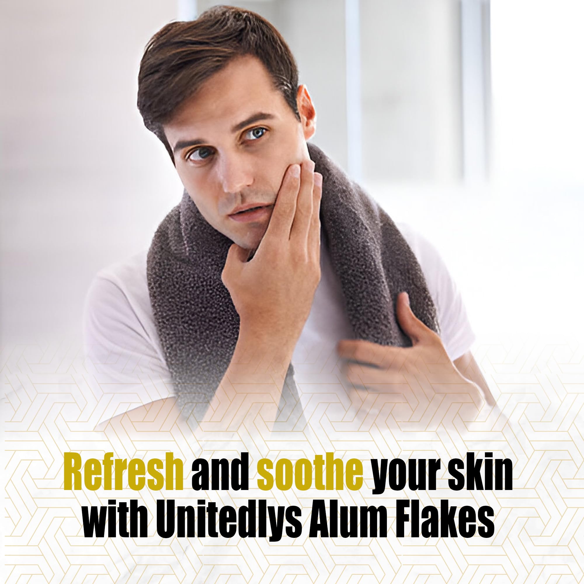 UNITEDLYS Organic Phitkari Alum Stone Flakes 800G | Fitkari Stone for Skin Tightening, Water Purification, Shaving | Premium White Crystals Fitkiri Alum Flakes | Gentle & Effective 1