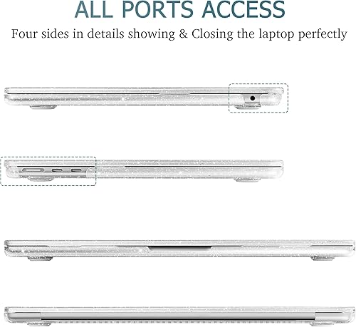 Miniatura 6 de May Chen Funda rígida de plástico para MacBook Air de 15 pulgadas M2 A2941 2023, con cubierta de teclado y protector de pantalla para MacBook Air 15