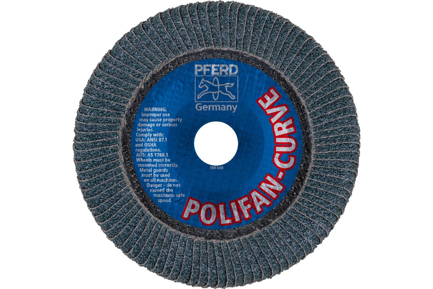 Pferd POLIFAN®-Curve Radial Type Flap Disc - 6" x 5/8-11" Thread, 40 Grit Zirconia, for Steel and Stainless Steel (INOX) Grinding - Pack of 1 - Part 67367