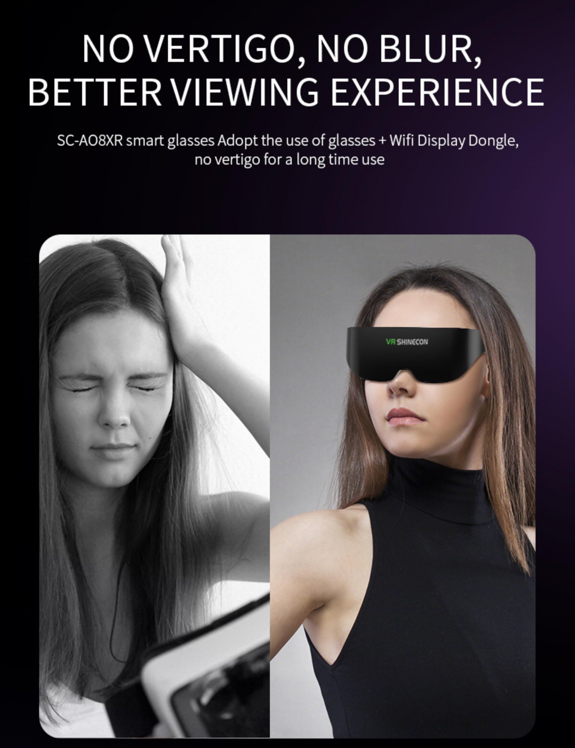 AR-Brille, Augmented-Reality-Brille, Virtual-Reality-Brille mit Immersivem Panorama-Headset, 3D-VR-Brille Kompatibel mit Smartphones für Kinder und Erwachsene