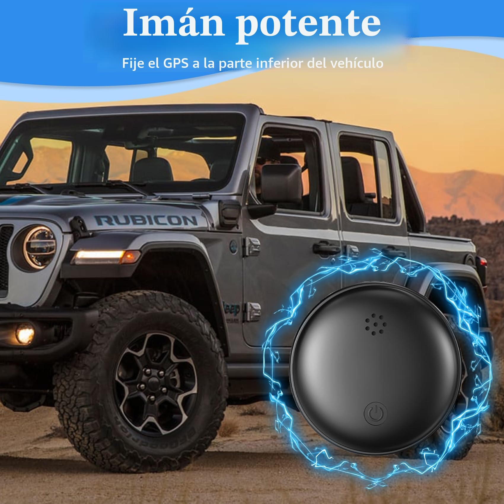 GPS Coche Localizador, Localizador GPS para Coche Compatible con iOS/Android, Imán Integrado Ultrapotente Magnético Rastreador GPS No Requiere Suscripción Seguimiento en Tiempo Real para vehículo,Moto