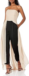 HALSTON womens Dramatic Pleated Jumpsuit