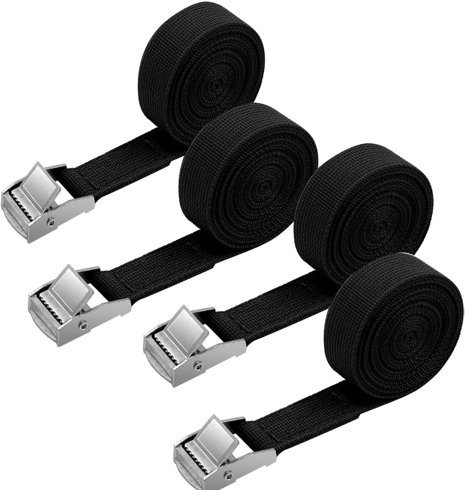 kangnuoxue Ratchet Straps, 1m x 25mm cargo straps tie down straps,Adjustable StrapsRatchet250kg(550lbs) for Lashing Straps car straps Vans Trailer (Black 1m x 25mm, 3)