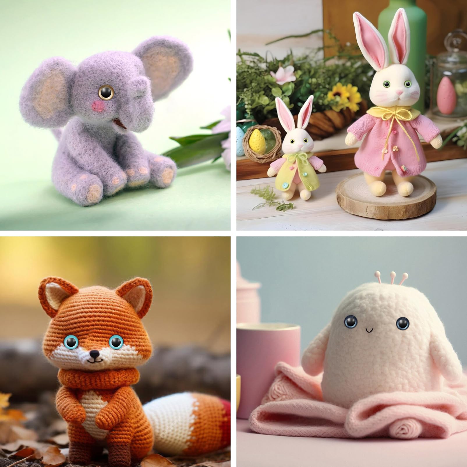 Tofficu 160 Piezas De Ojos De Seguridad De Plástico con Purpurina Ojos De Animales De Peluche para Crochet Ojos De Seguridad Ojos De Animales De Peluche De Plástico Ojos De Ganchillo